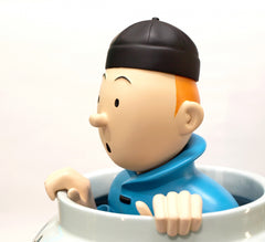 POTICHE DU LOTUS BLEU - statuette résine et porcelaine 44 cm