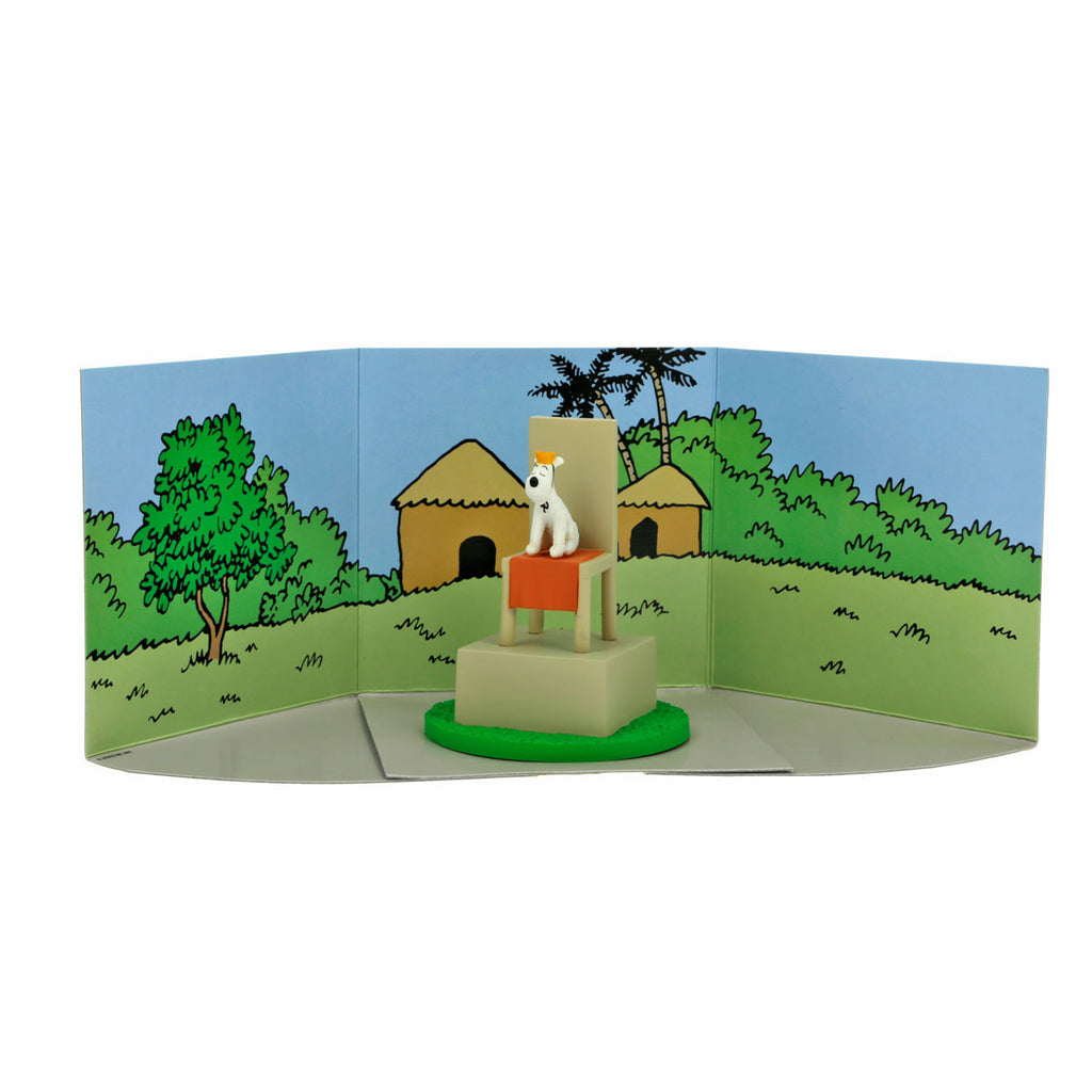 Figurine Milou sur le trône "Tintin au Congo" Moulinsart 2006