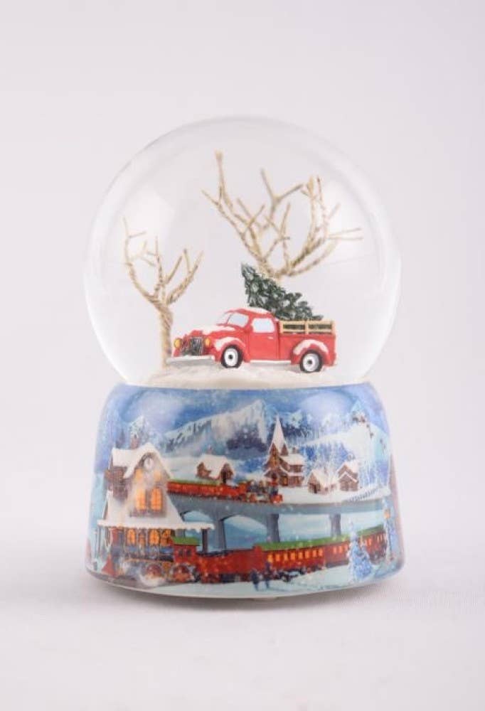 Bola de nieve 100 mm Pickup con Arbol de navidad