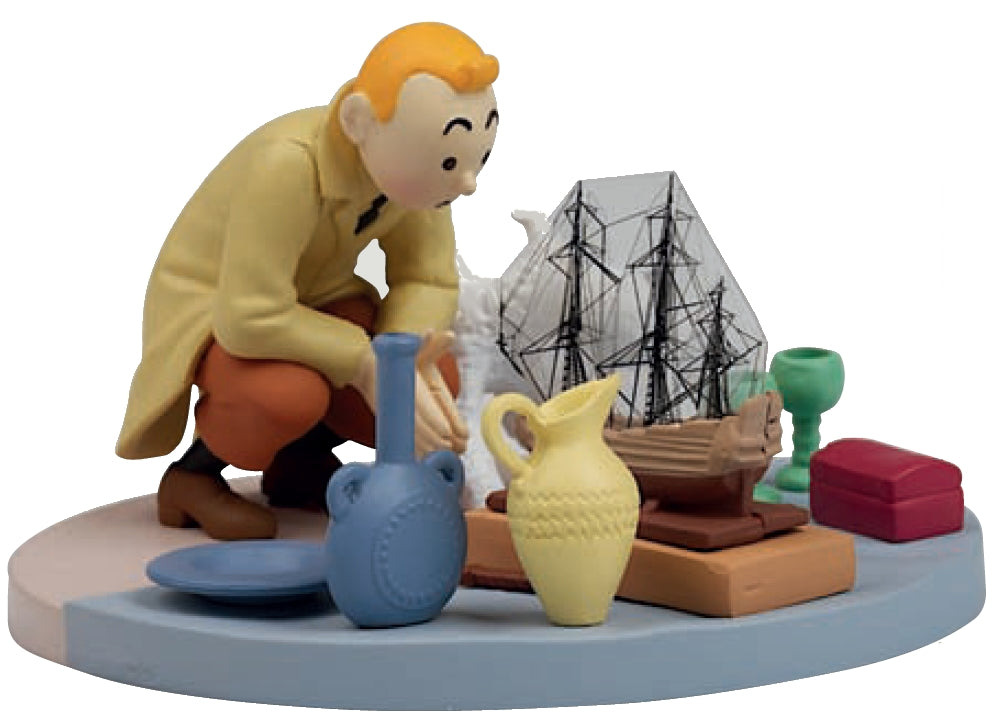 Tintin Marche Aux Puces - Coffret figurine plastique 8 cm