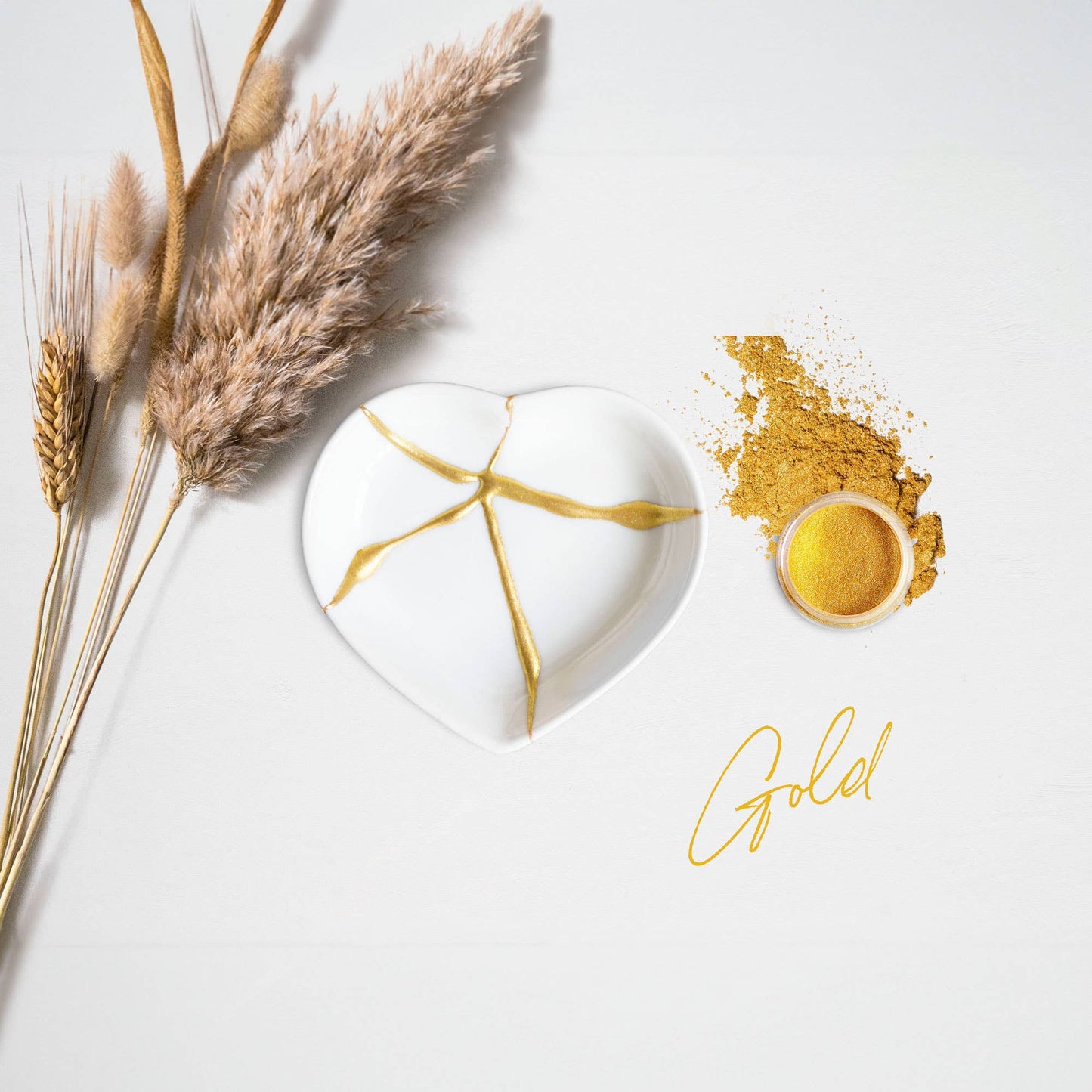 Kit Kintsugi con corazón de cerámica