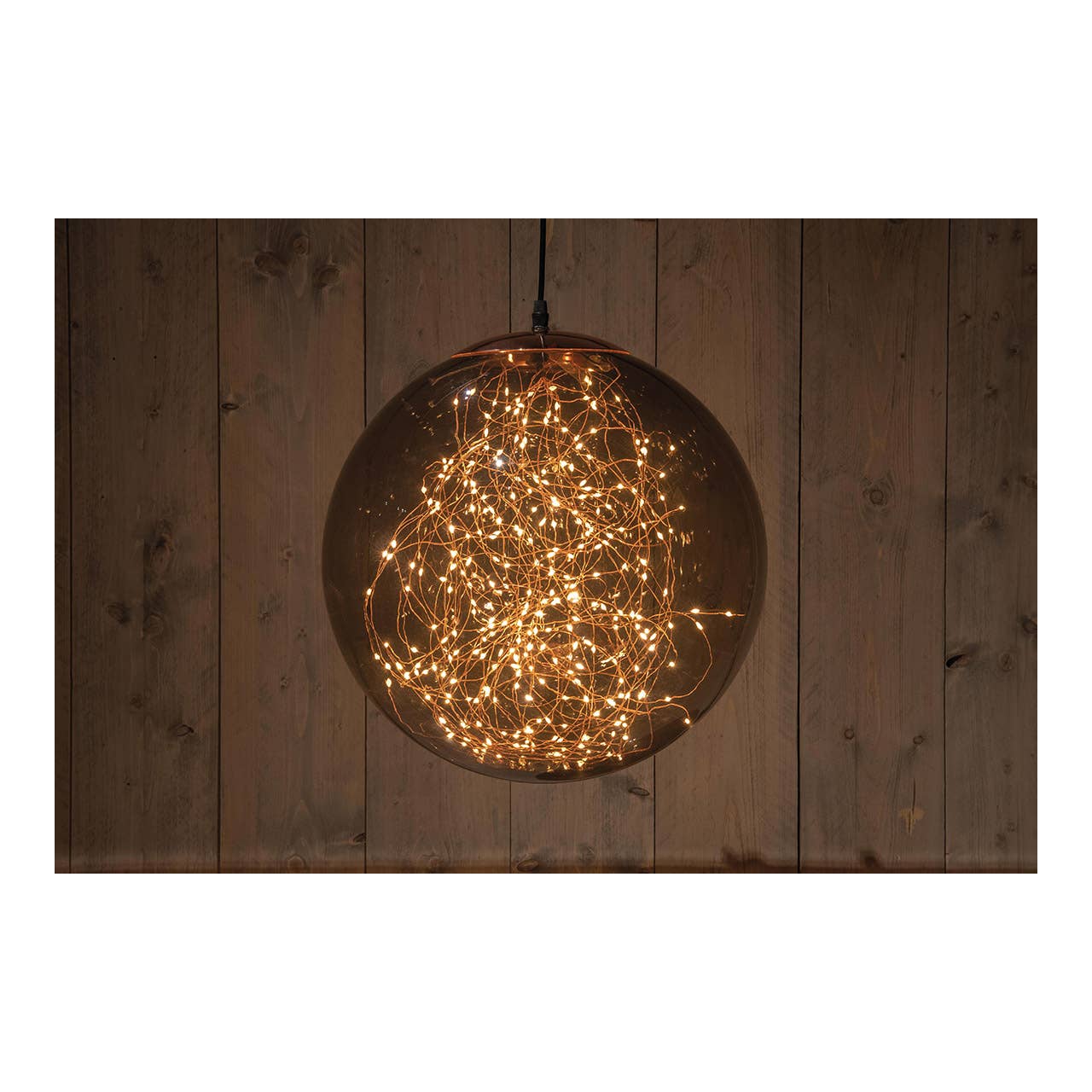 Bola de luz Smokey 37cm/300led Clásico Cálido 5m Cable de alimentación - Ip44 Transfo Encendido/ 8/16s Temporizador / Apagado / Regulador