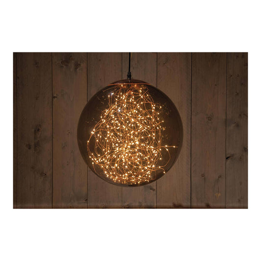 Bola de luz Smokey 37cm/300led Clásico Cálido 5m Cable de alimentación - Ip44 Transfo Encendido/ 8/16s Temporizador / Apagado / Regulador