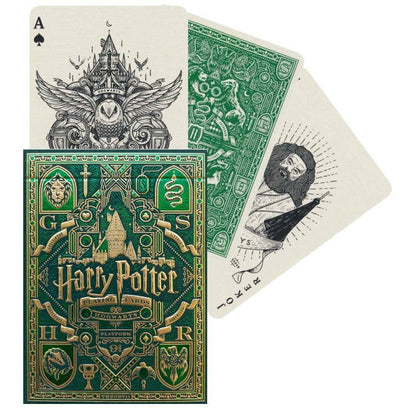Baraja de cartas Harry Potter Slytherin verde de theory11
