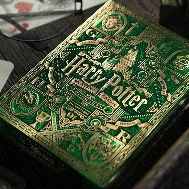 Baraja de cartas Harry Potter Slytherin verde de theory11