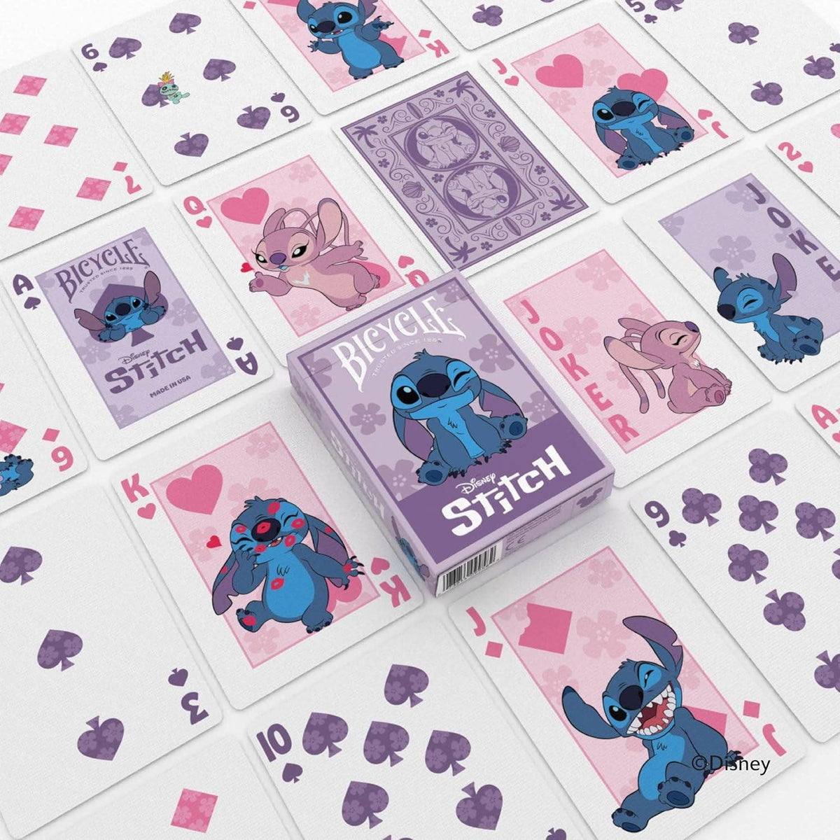 Baraja de cartas Disney Stitch morada (Bicycle)