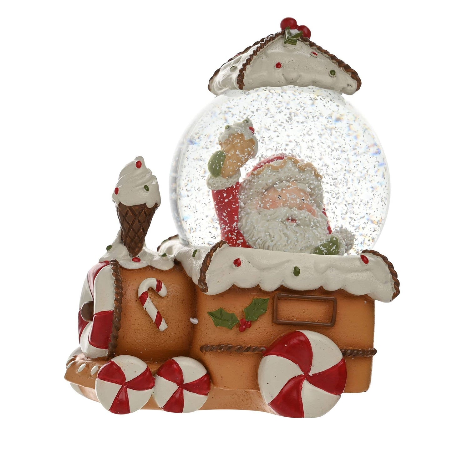 Tren de Jengibre de Santa y Amigos con Bola de Nieve de Santa - 65 mm