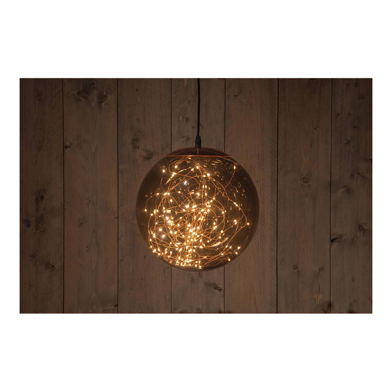 Bola de luz Smokey 25cm/125led Clásico Cálido 5m Cable de alimentación - Ip44 Transfo Encendido/ 8/16s Temporizador / Apagado / Regulador de intensidad