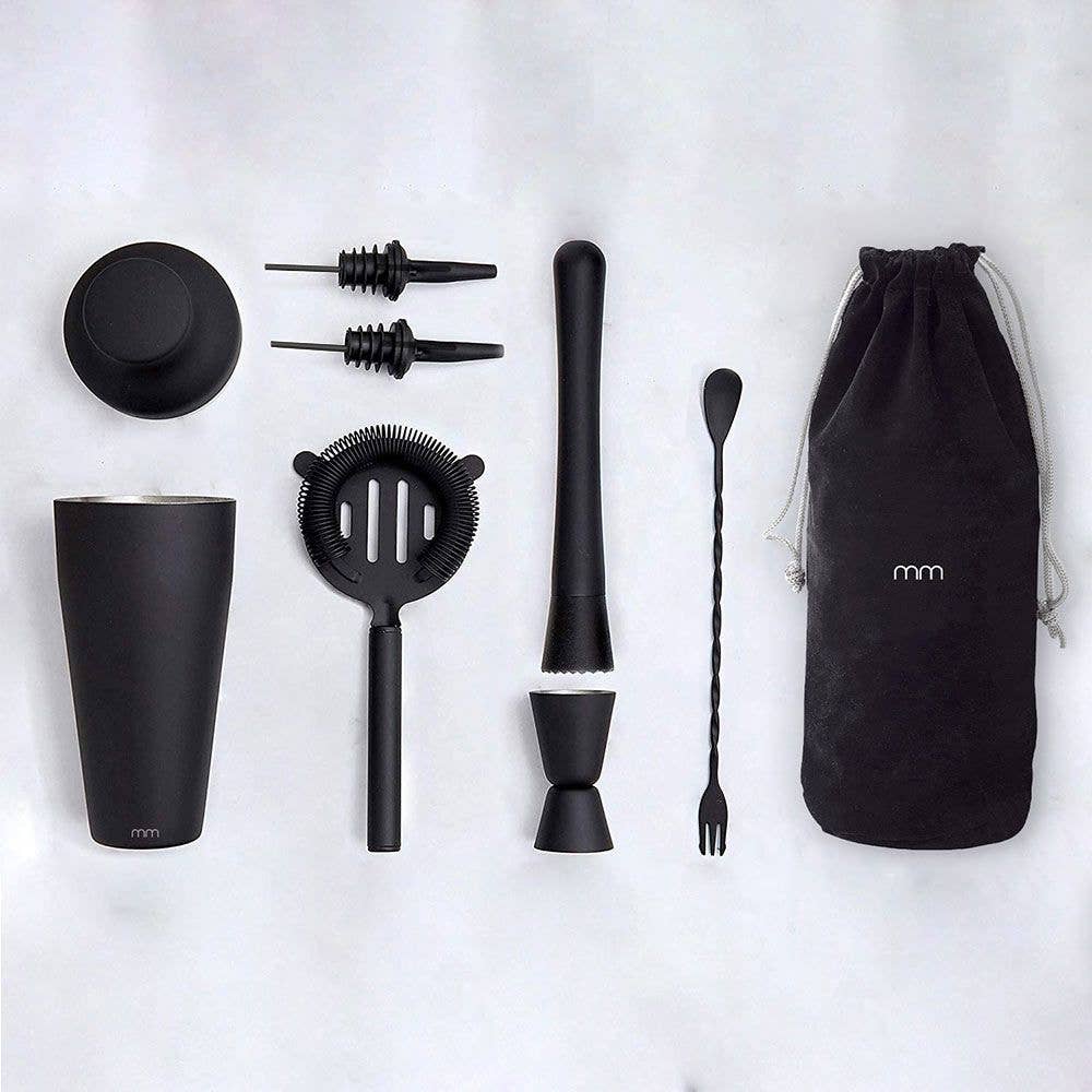 Set de cóctel negro mate