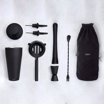 Set de cóctel negro mate