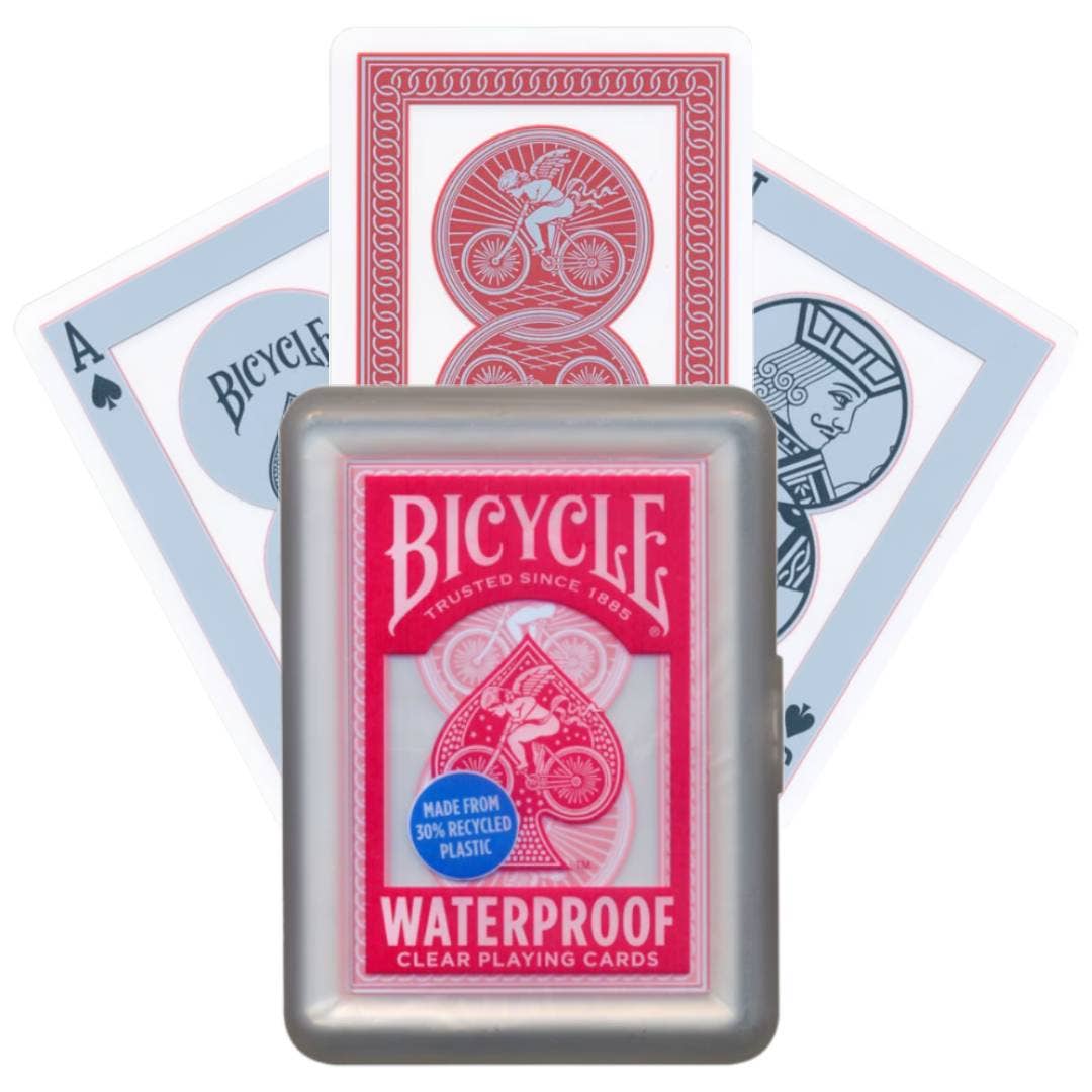 Baraja de cartas Bicycle impermeable y transparente roja