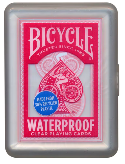 Baraja de cartas Bicycle impermeable y transparente roja