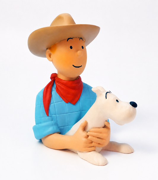Petit buste Tintin cow-boy Regout
