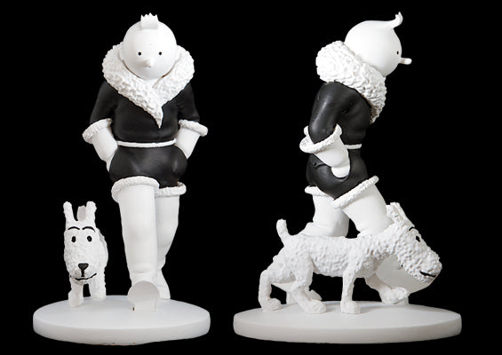 Tintin aviateur et Milou (n&b)