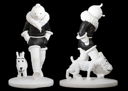 Tintin aviateur et Milou (n&b)