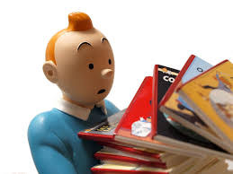 Tintin tenant les albums – Version 1 – Collection Images Mythiques –2011