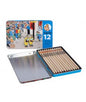 Estuche metálico con 12 lápices de color "Loto"