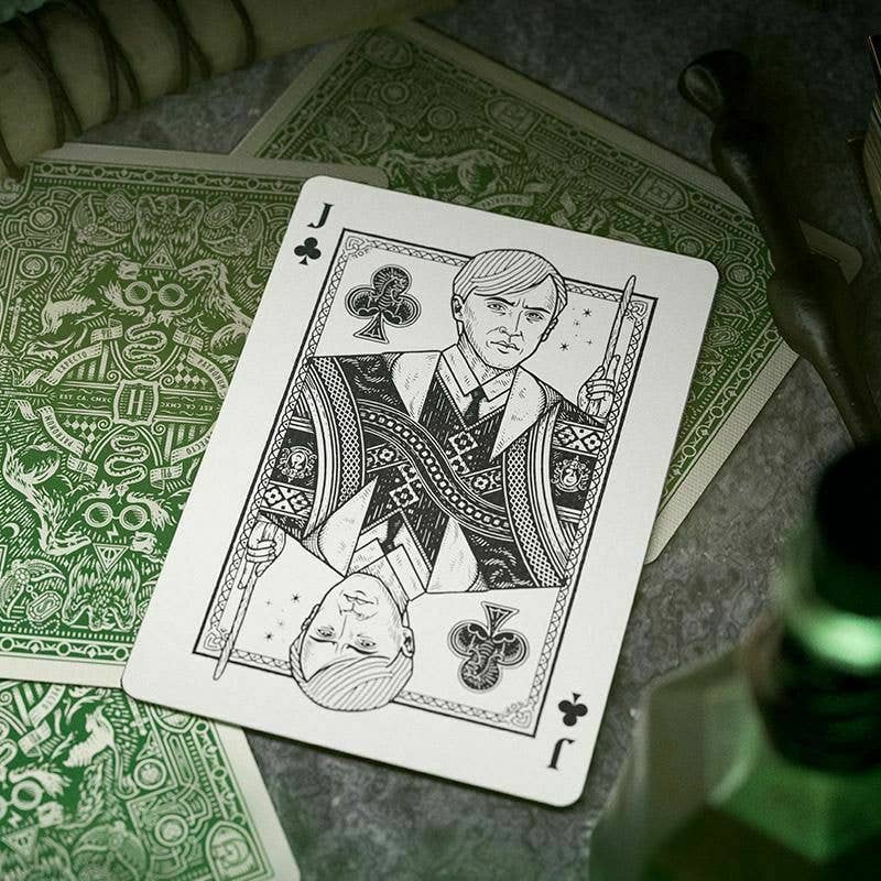 Baraja de cartas Harry Potter Slytherin verde de theory11