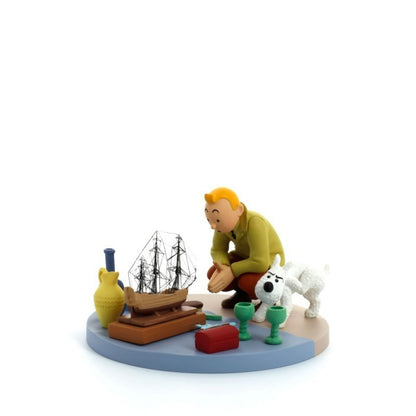 Tintin Marche Aux Puces - Coffret figurine plastique 8 cm