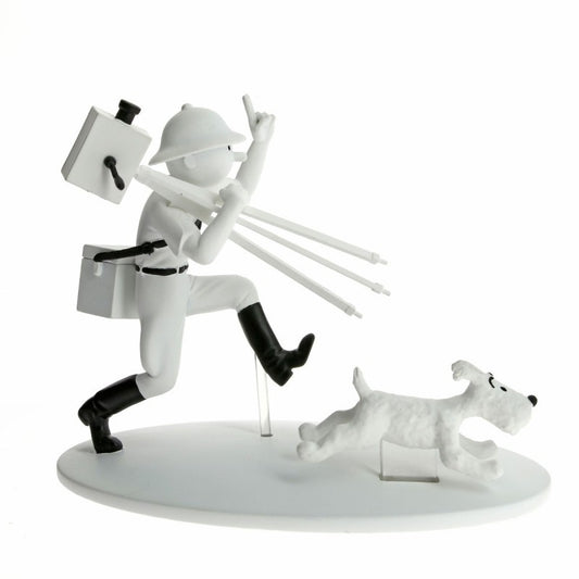 Figurine "Tintín & Milou Cinéaste" Noir Et Blanc + Livret