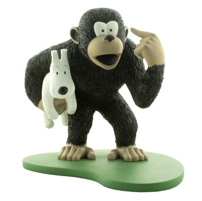 Mono llevando a Milou. Leblon - Moulinsart