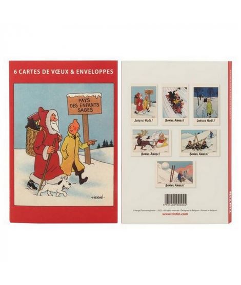 set-6-postales-navidad-tintin-y-papa-noel-sobres