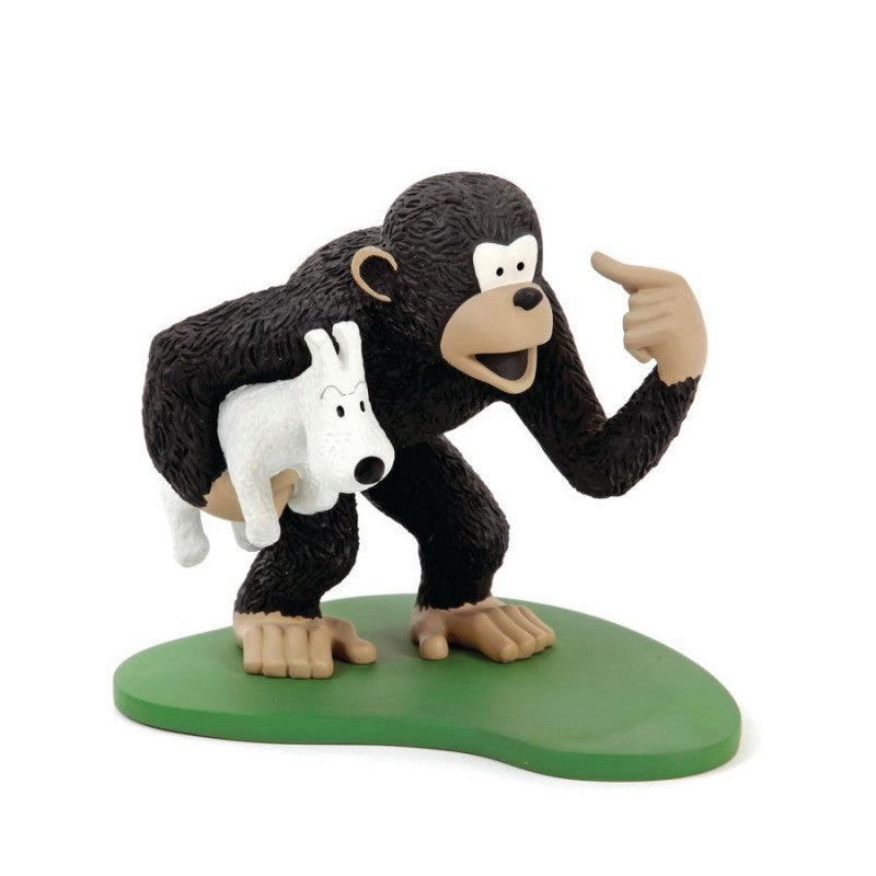 Mono llevando a Milou. Leblon - Moulinsart