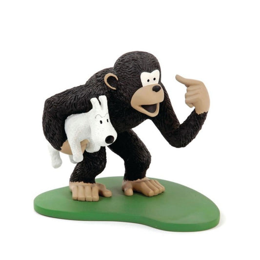 Mono llevando a Milou. Leblon - Moulinsart