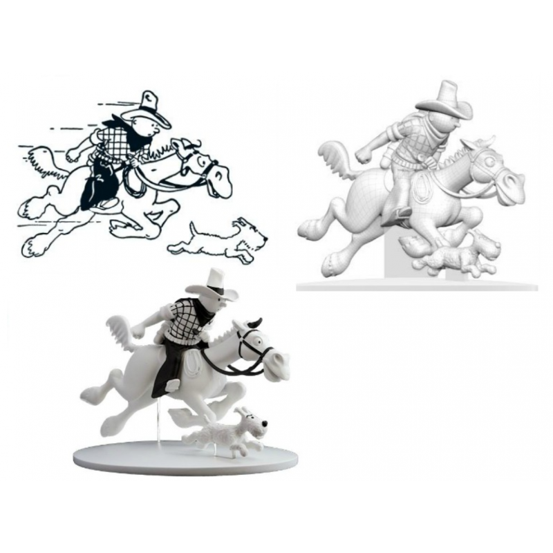 Tintin cow-boy et Milou en Amérique